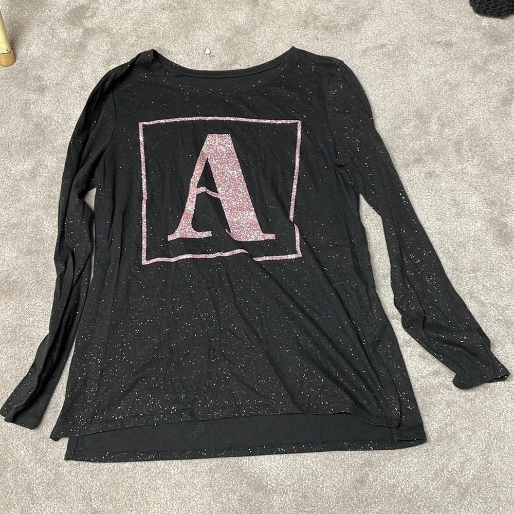 Justice Brand long sleeve shirt with the sparkly letter A. Size 20